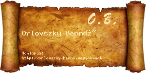 Orlovszky Bennó névjegykártya